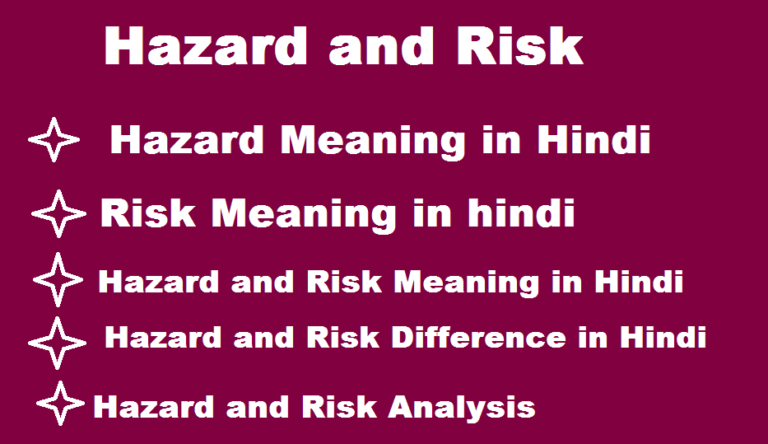 Hazard and Risk Meaning in Hindi